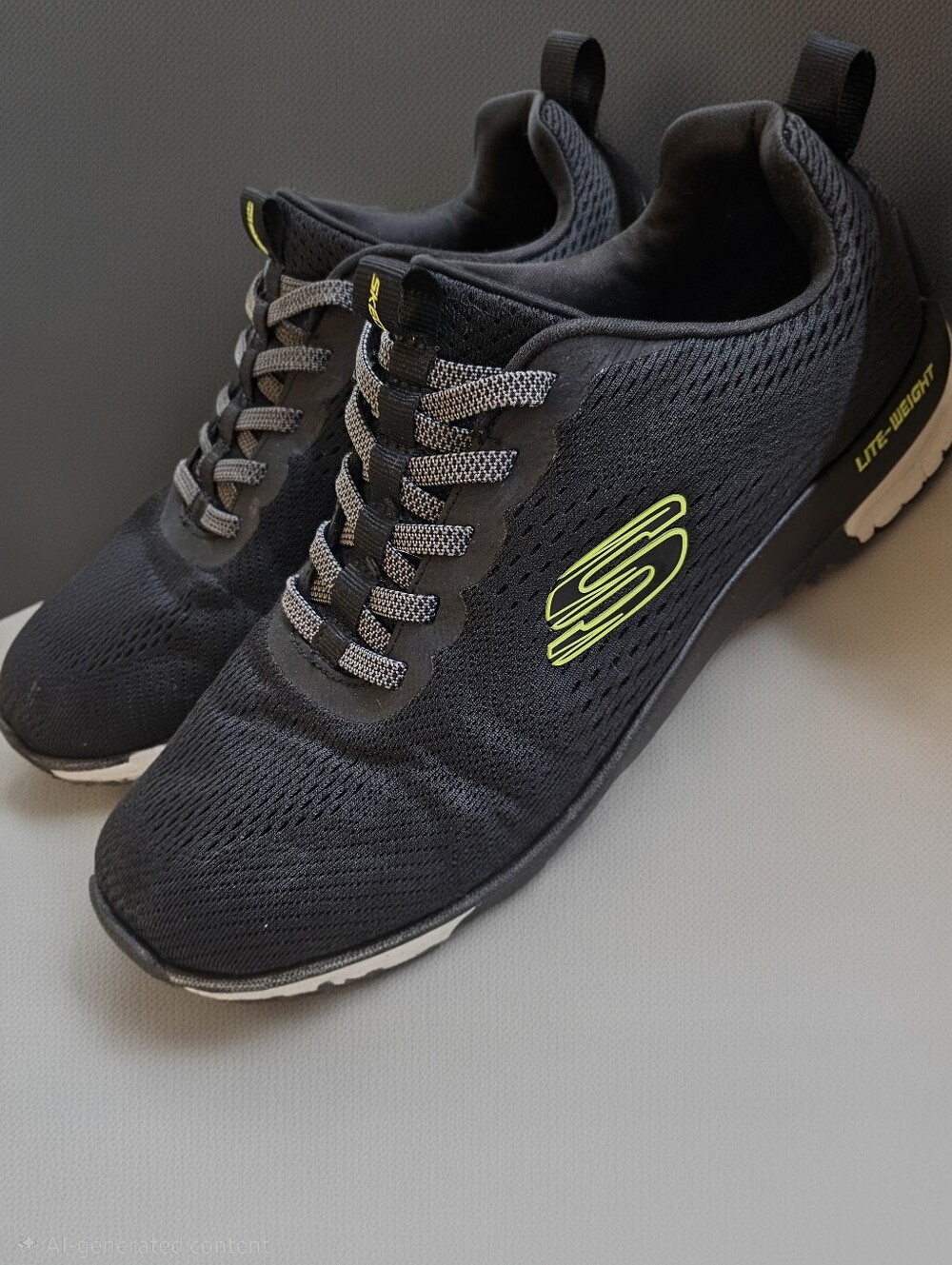 7.5 Men's Skechers Black Knit Slip-On Sneakers